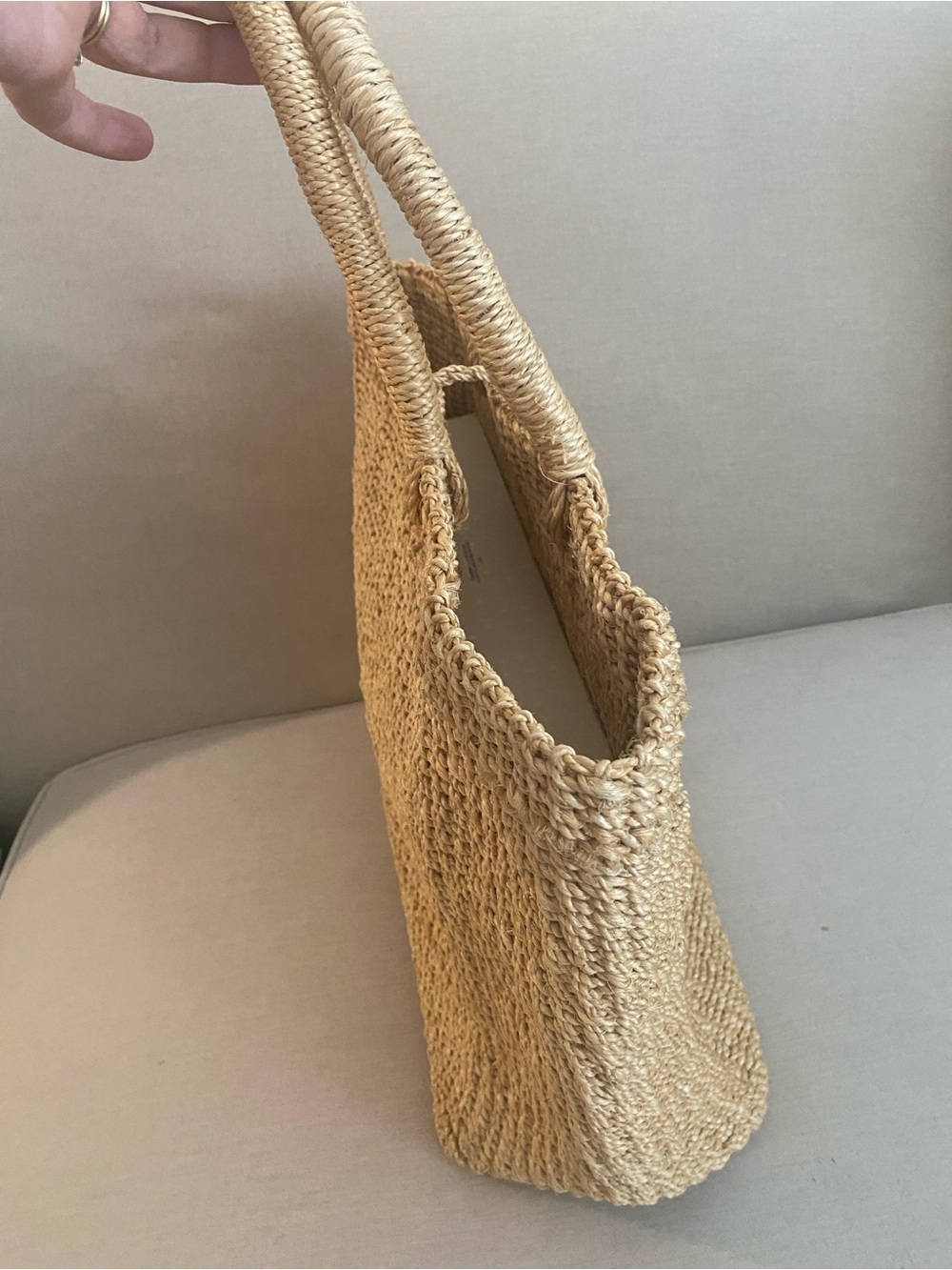NWOT Woven Straw Tote Bag - Natural purchased in Spain - Picture 3 of 14